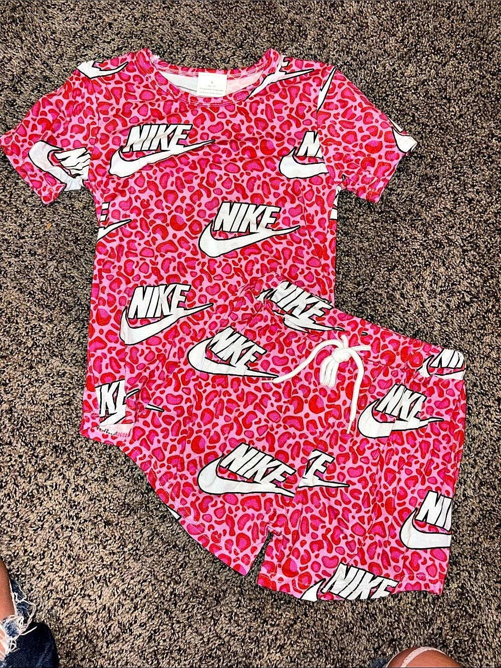 Nike Kids Pink & Black Print Matching Set